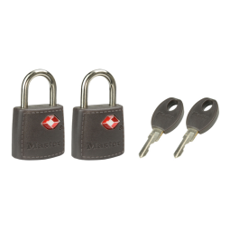 Hangslot Masterlock 2 gelijksluitend ABS cover TSA assorti in willekeurige kleur 30mm