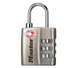 Masterlock combination padlock 3-digit TSA nickel-plated 30mm