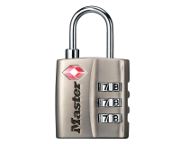 Cadenas Masterlock combinaison 3 chiffres TSA nickelé 30mm