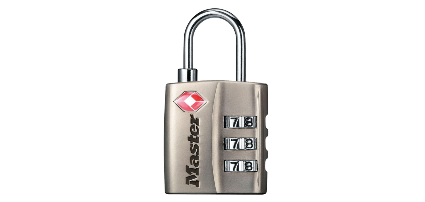 Masterlock combination padlock 3-digit TSA nickel-plated 30mm