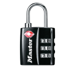 Hangslot Masterlock 3-cijfer combinatie TSA zwart 30mm