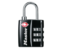 Hangslot Masterlock 3-cijfer combinatie TSA zwart 30mm