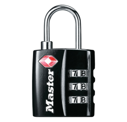 Cadenas Masterlock combinaison 3 chiffres TSA noir 30mm