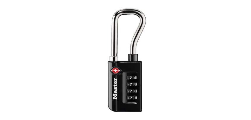 Cadenas Masterlock combinaison 4 chiffres TSA anse longue noir 35mm