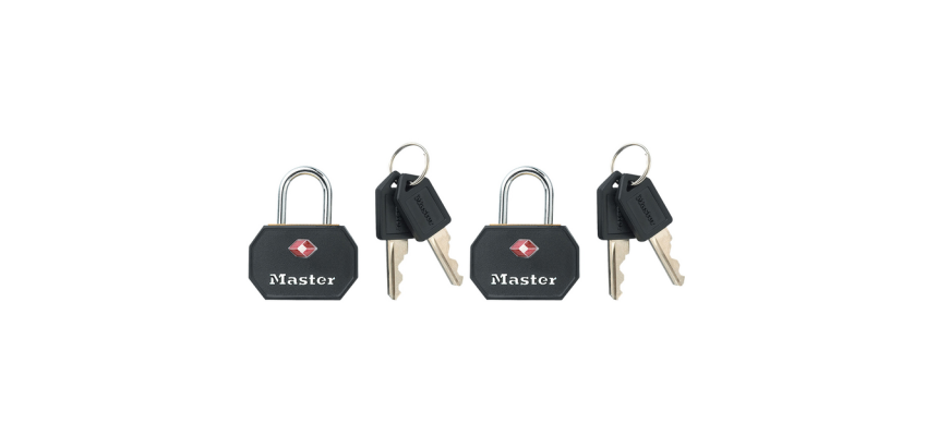 Cadenas Masterlock 2 à verrouillage égal alu TSA noir 30mm 2 pièces