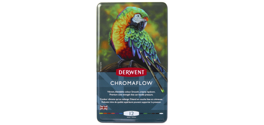 Crayon de couleur Derwent Chromaflow set 12 couleurs