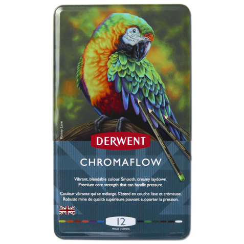 Crayon de couleur Derwent Chromaflow set 12 couleurs