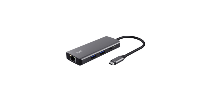 Trust DALYX 6-in-1 USB-C Multiport Adapter Gray