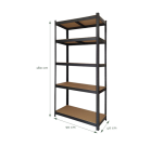 Stellingkast BRASQ 5 borden 90x40x180cm SU175 max 875 KG zwart