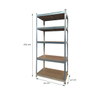 BRASQ Regal 5 Böden 90x40x180cm SU175 max 875kg silber