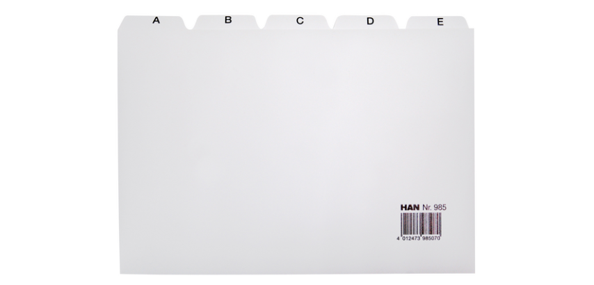 Carte à onglet HAN A-Z largeur A5 HA-985 gris clair