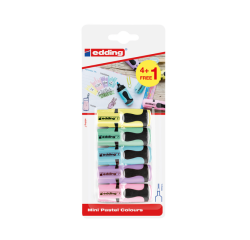 Surligneur edding 7 Mini 1-3mm pastel assorti blister 4+1 pièce gratuite