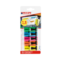 Surligneur edding 7 Mini 1-3mm assorti blister 4+1 gratuit