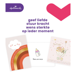 Carte de voeux Hallmark recharge 'Geboorte dochter' 6 cartes