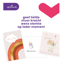 Wenskaart Hallmark navulset geboorte dochter 6 kaarten