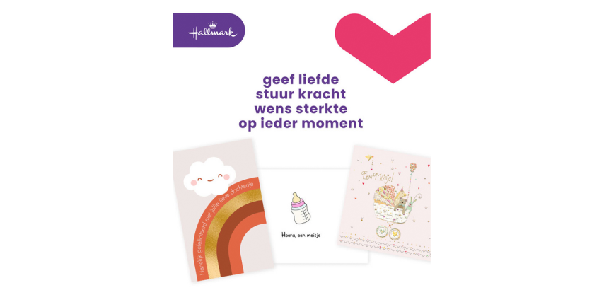 Carte de voeux Hallmark Business Box 'Geboorte dochter' recharge 6 pièces