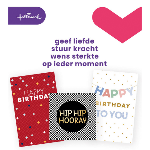 Cartes de voeux Hallmark recharge 'Birthday' 6 cartes