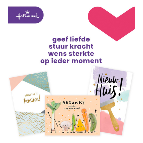 Carte de voeux Hallmark recharge divers (NL)  12 cartes