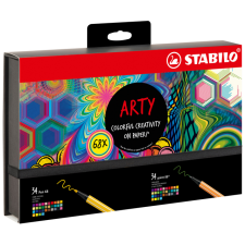 EN_Rotulador stabilo acuarelable pen 68/88 arty line hero estuche de carton de 68 unidades surtidas