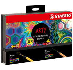 EN_Rotulador stabilo acuarelable pen 68/88 arty line hero estuche de carton de 68 unidades surtidas