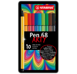 Feutre STABILO Pen 68/10 Medium Arty boîte 10 couleurs