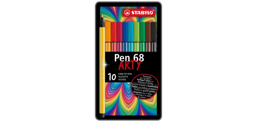Feutre STABILO Pen 68/10 Medium Arty boîte 10 couleurs