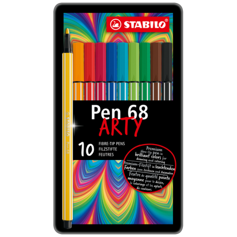 Feutre STABILO Pen 68 boîte 10 pièces assorti