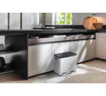 Poubelle à pédale EKO Essential Recycler Tri sélectif 2x 22L inox