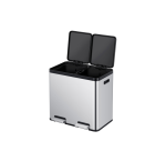 Poubelle à pédale EKO Essential Recycler Tri sélectif 2x 22L inox