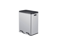 Poubelle à pédale EKO Essential Recycler Tri sélectif 2x 30L inox