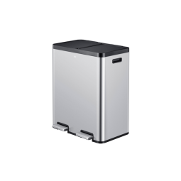 Poubelle à pédale EKO Essential Recycler Tri sélectif 2x 30L inox