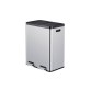 Poubelle à pédale EKO Essential Recycler Tri sélectif 2x 30L inox