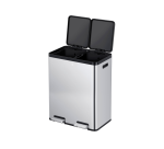 Poubelle à pédale EKO Essential Recycler Tri sélectif 2x 30L inox