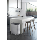 Poubelle à pédale EKO Essential Recycler Tri sélectif 2x 30L inox