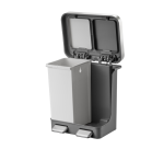 Poubelle à pédale EKO Hana Duo Recycling 2x 10L gris blanc
