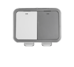 Poubelle à pédale EKO Hana Duo Recycling 2x 10L gris blanc
