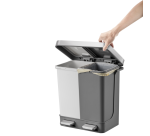 Poubelle à pédale EKO Hana Duo Recycling 2x 10L gris blanc