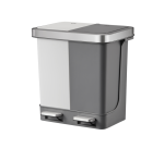 Poubelle à pédale EKO Hana Duo Recycling 2x 10L gris blanc
