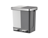 Poubelle à pédale EKO Hana Duo Recycling 2x 10L gris blanc