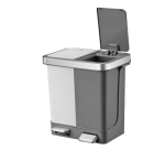 Poubelle à pédale EKO Hana Duo Recycling 2x 10L gris blanc