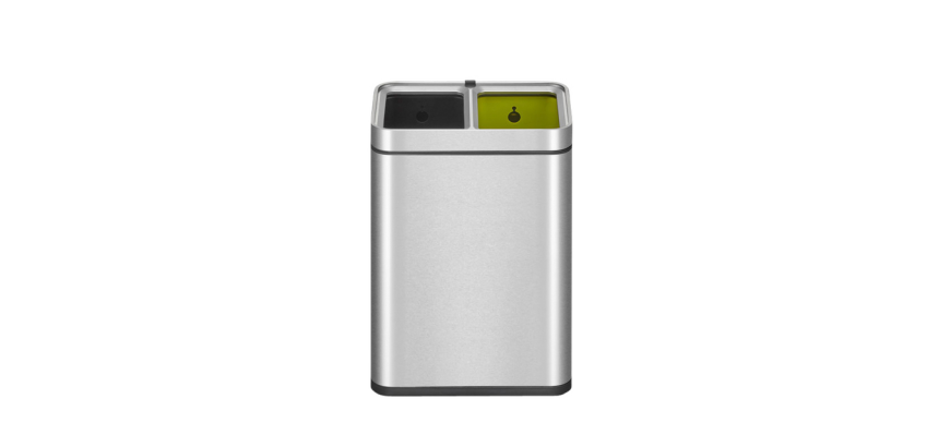 EKO Laguna Slim Open Top Trash Can 2x 10L Stainless Steel