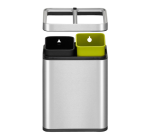 EKO Laguna Slim Open Top Trash Can 2x 10L Stainless Steel