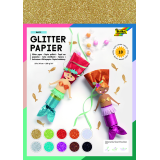 Glitterpapier Folia 1-zijdig 24x34cm 170gr 10 vel assorti