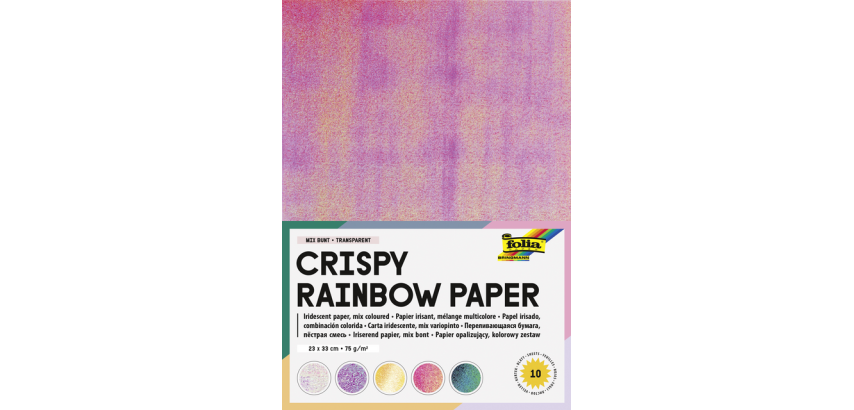 Regenboogpapier Folia 23x33cm iriserend 75gr 10 vel assorti