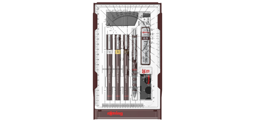 Rotring Isograph Technische Zeichnungsstift College 0,25-0,35-0,5mm Set mit 3 Stück