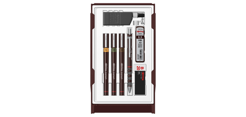 Tekenset rOtring Isograph college 0.2mm, 0.3mm en 0.5mm set à 3 stuks