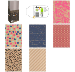 Papier cadeau IG Group Kraft imprimé 200x70cm assorti