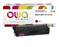 Toner remanufacturé OWA couleurs séparées compatible BROTHER TN-421 pour imprimante laser