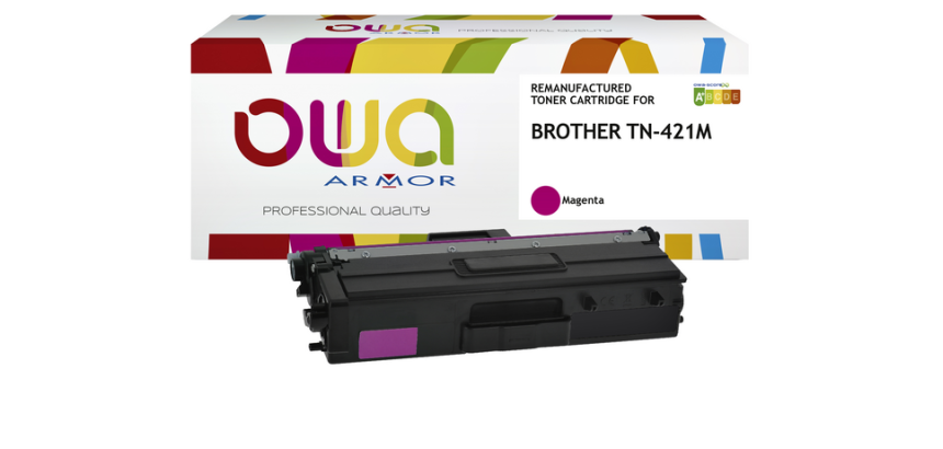 Remanufactured OWA separated colors toner compatible with BROTHER TN-421 for laser printer.