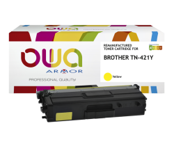 Toner remanufacturé OWA couleurs séparées compatible BROTHER TN-421 pour imprimante laser